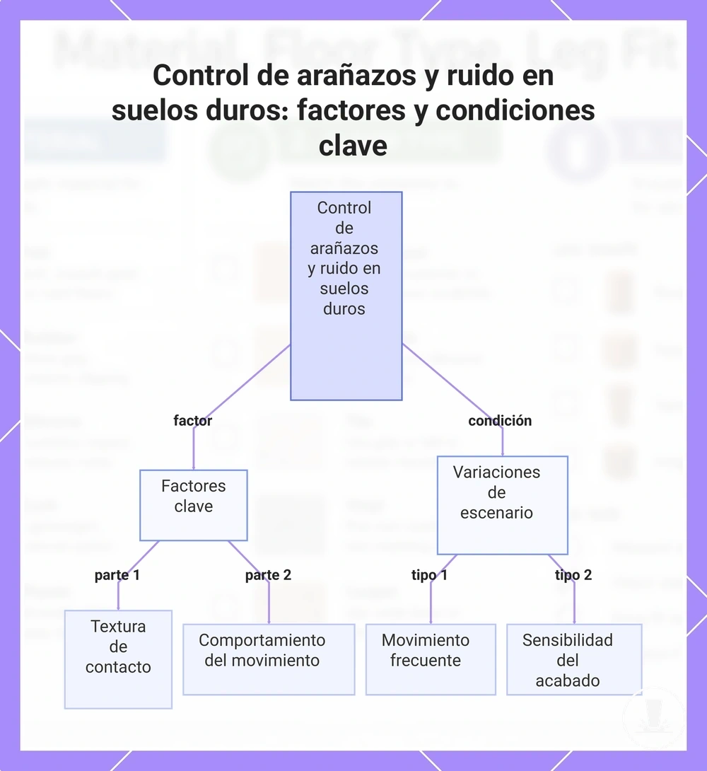Control de arañazos y ruido en suelos duros: factores y condiciones clave