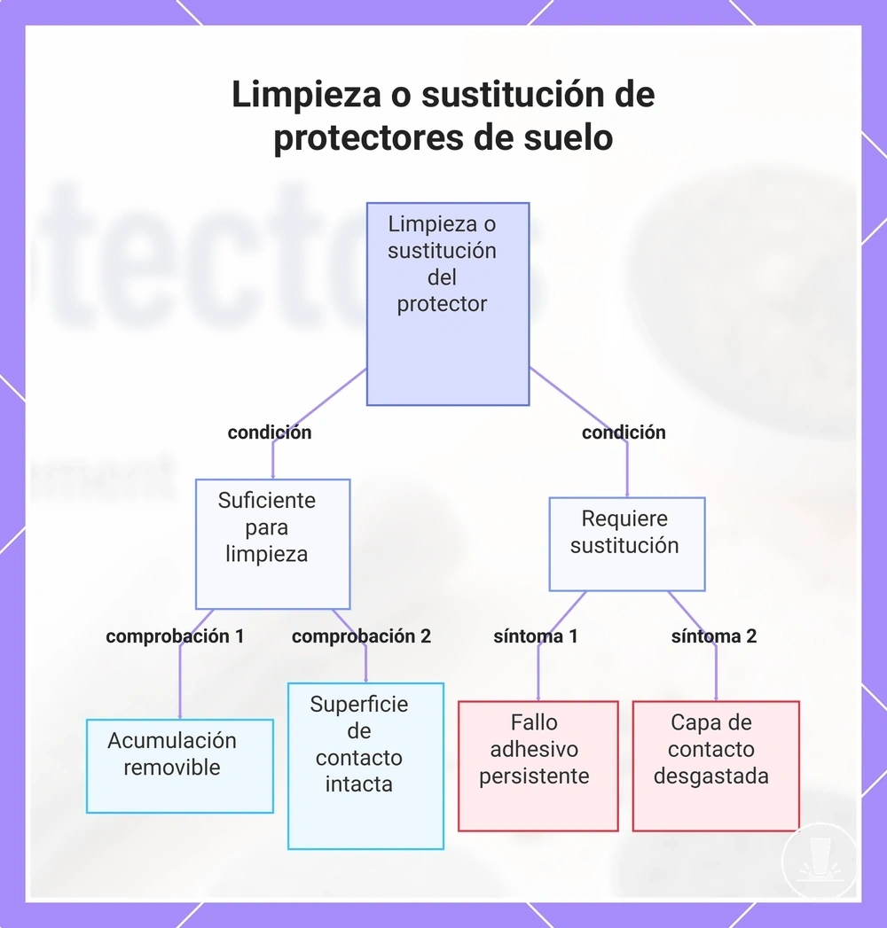 Limpieza o sustitución de protectores de suelo