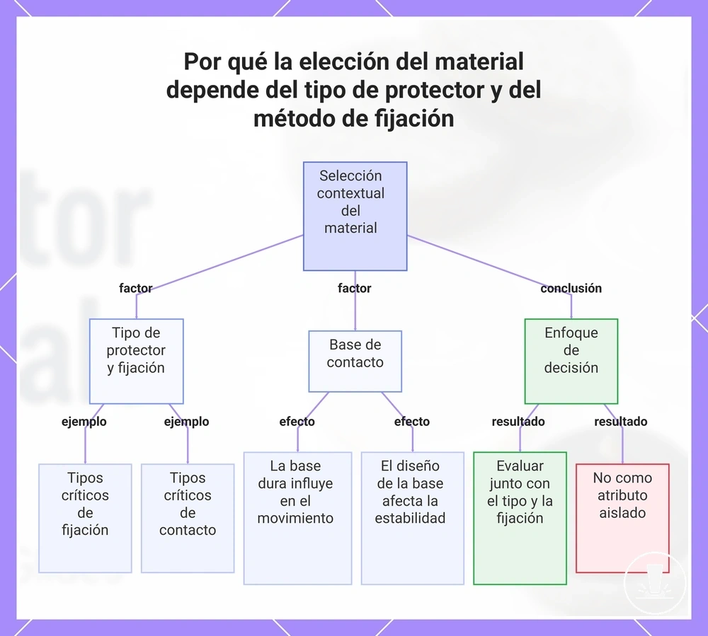 Por qué la elección del material depende del tipo de protector y del método de fijación
