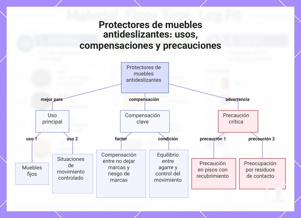 Protectores de muebles antideslizantes: usos, compensaciones y precauciones