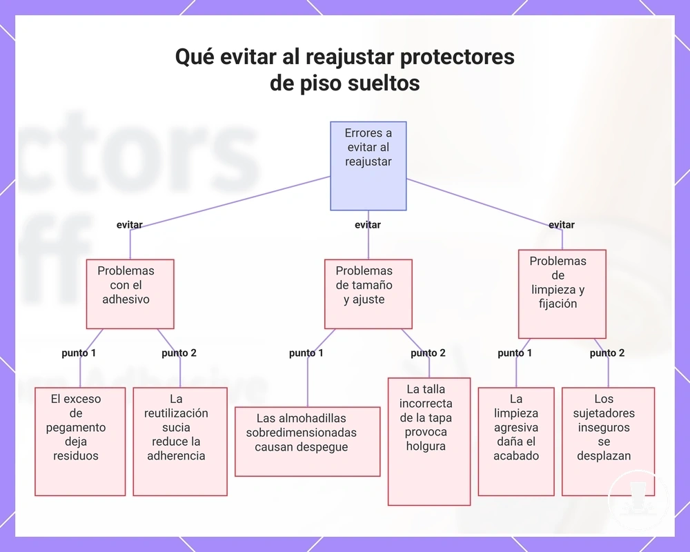 Qué evitar al reajustar protectores de piso sueltos