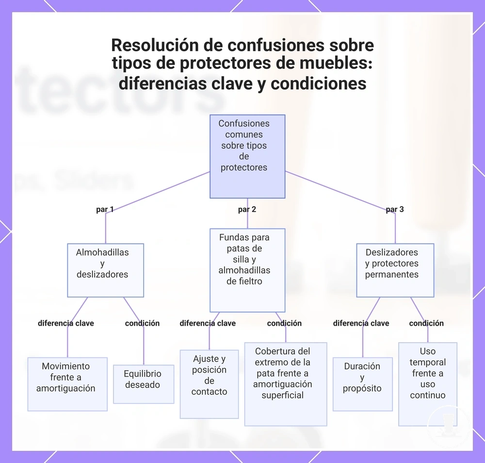 Resolución de confusiones sobre tipos de protectores de muebles: diferencias clave y condiciones