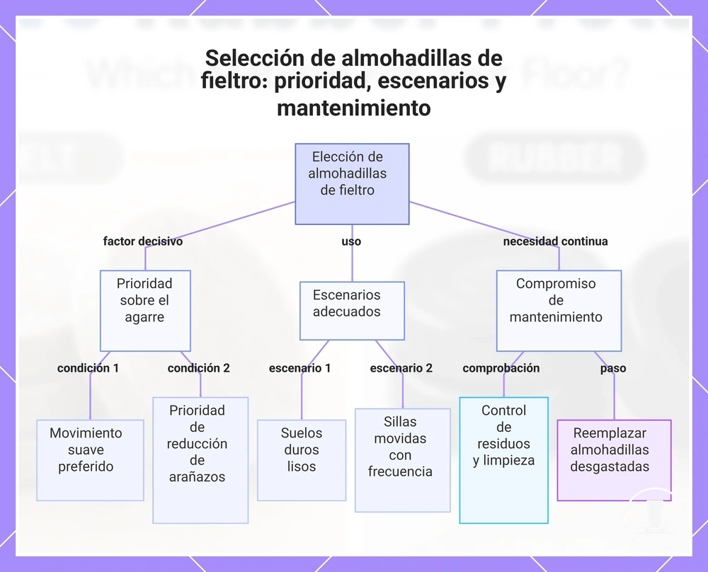 Selección de almohadillas de fieltro: prioridad, escenarios y mantenimiento