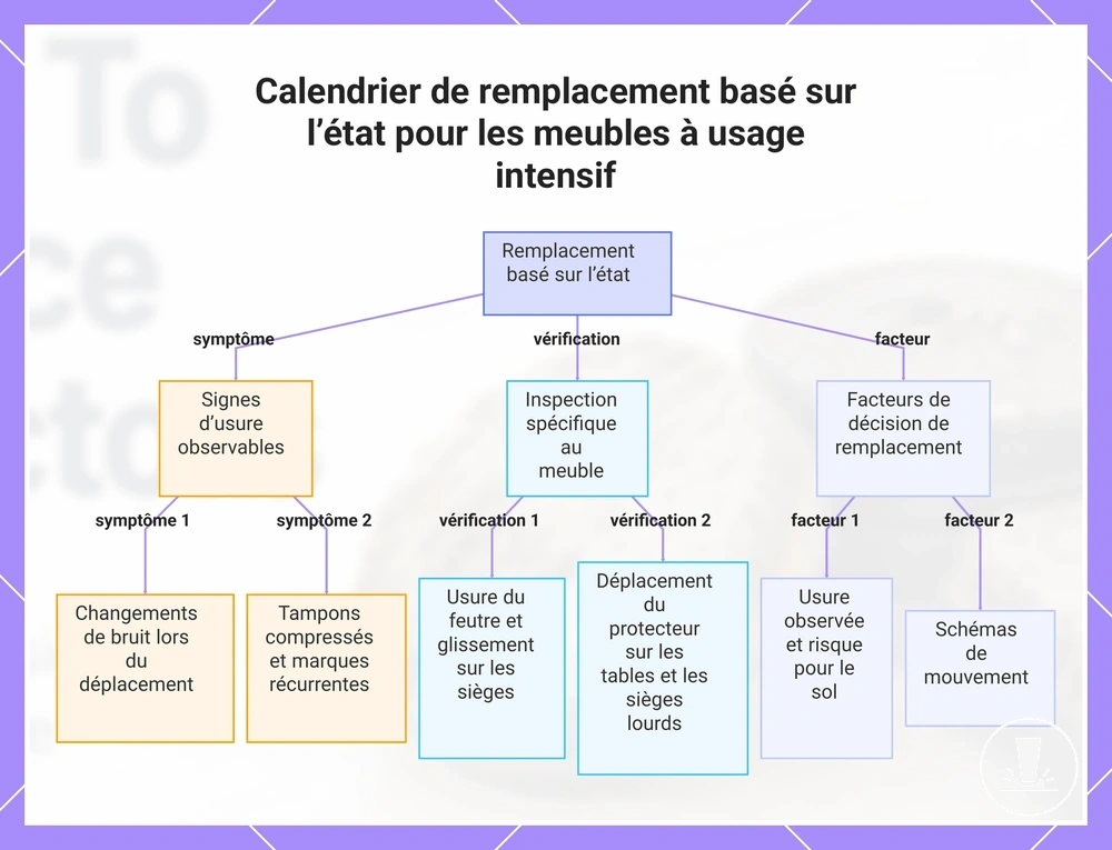 Calendrier de remplacement basé sur l’état pour les meubles à usage intensif