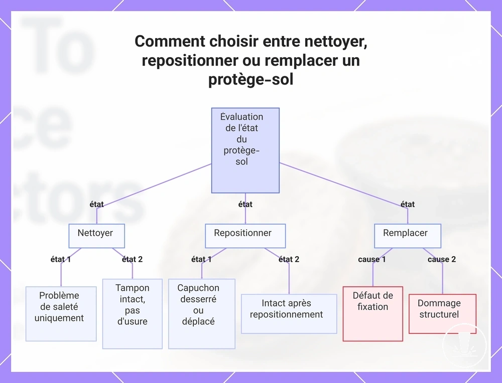 Comment choisir entre nettoyer, repositionner ou remplacer un protège-sol