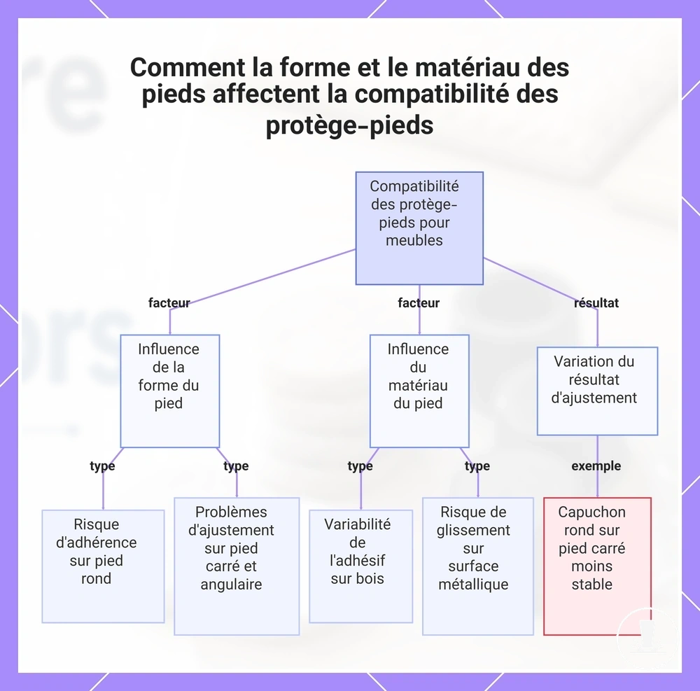 Comment la forme et le matériau des pieds affectent la compatibilité des protège-pieds