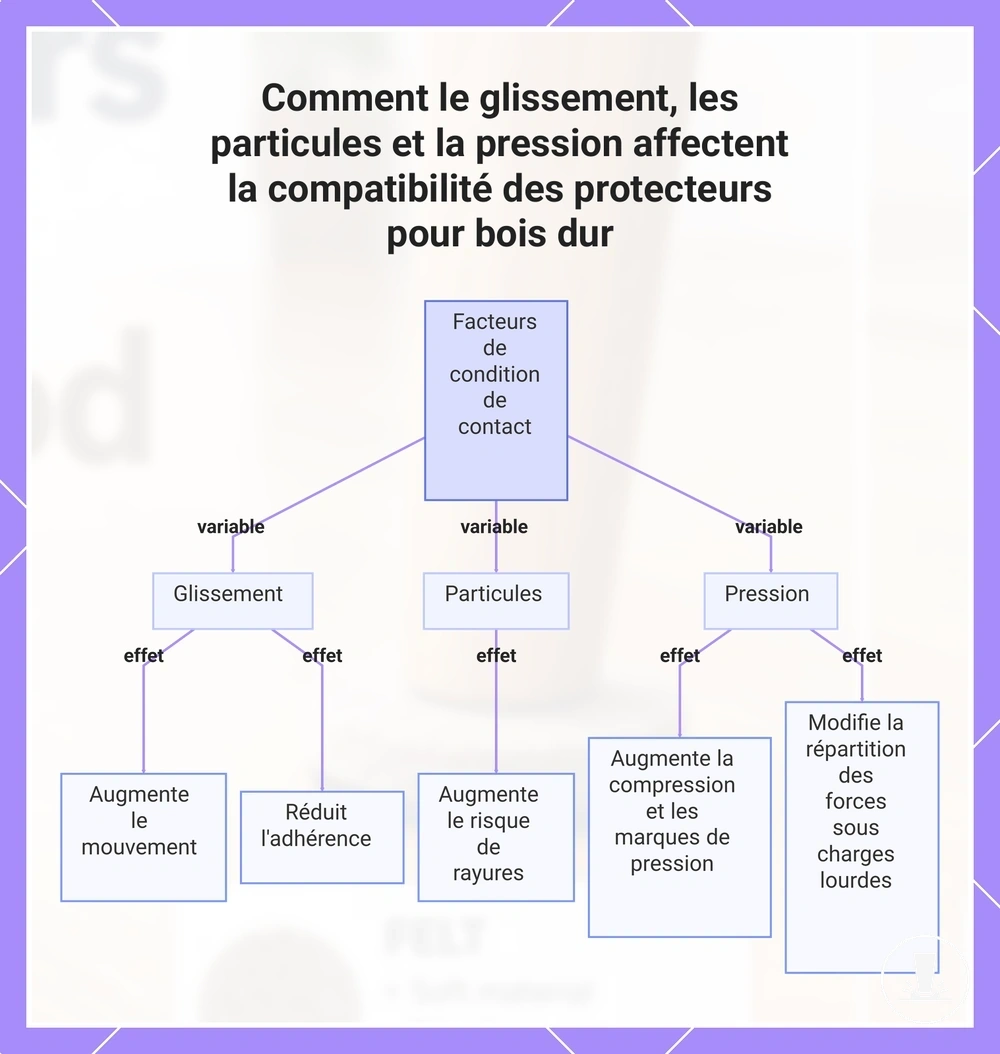 Comment le glissement, les particules et la pression affectent la compatibilité des protecteurs pour bois dur