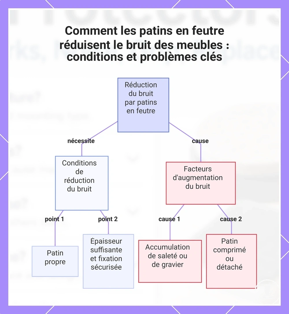 Comment les patins en feutre réduisent le bruit des meubles : conditions et problèmes clés