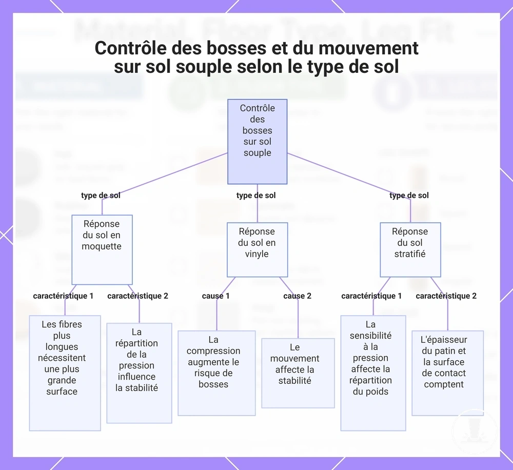Contrôle des bosses et du mouvement sur sol souple selon le type de sol