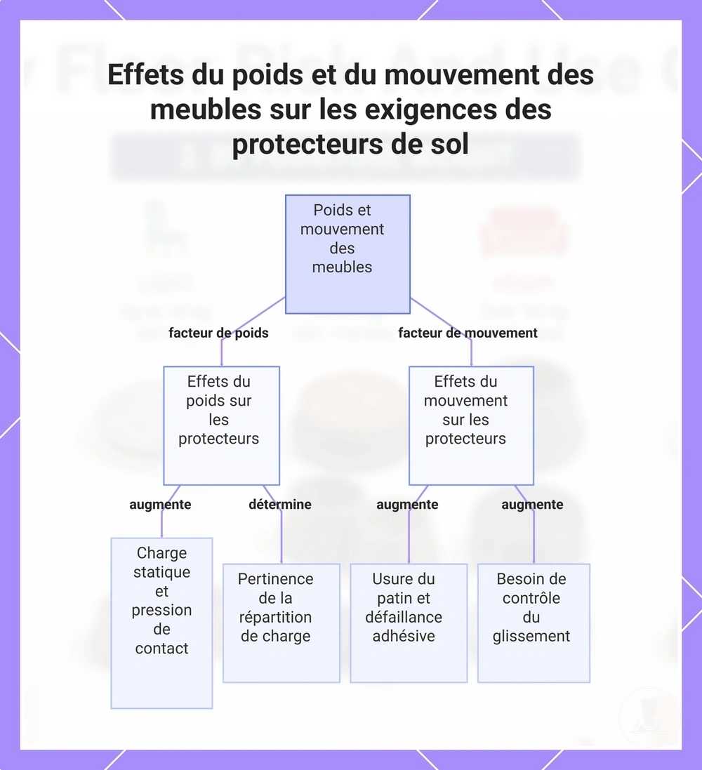 Effets du poids et du mouvement des meubles sur les exigences des protecteurs de sol
