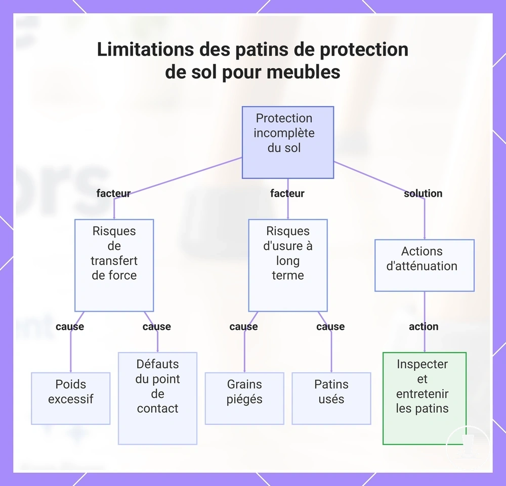Limitations des patins de protection de sol pour meubles