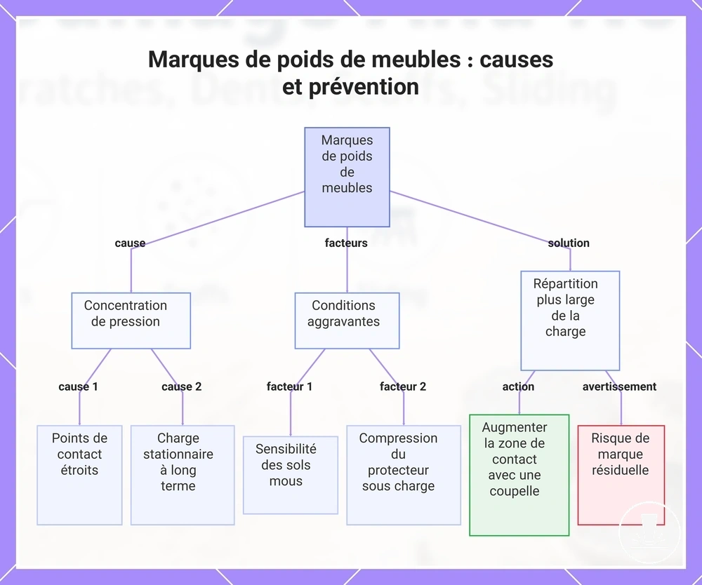 Marques de poids de meubles : causes et prévention