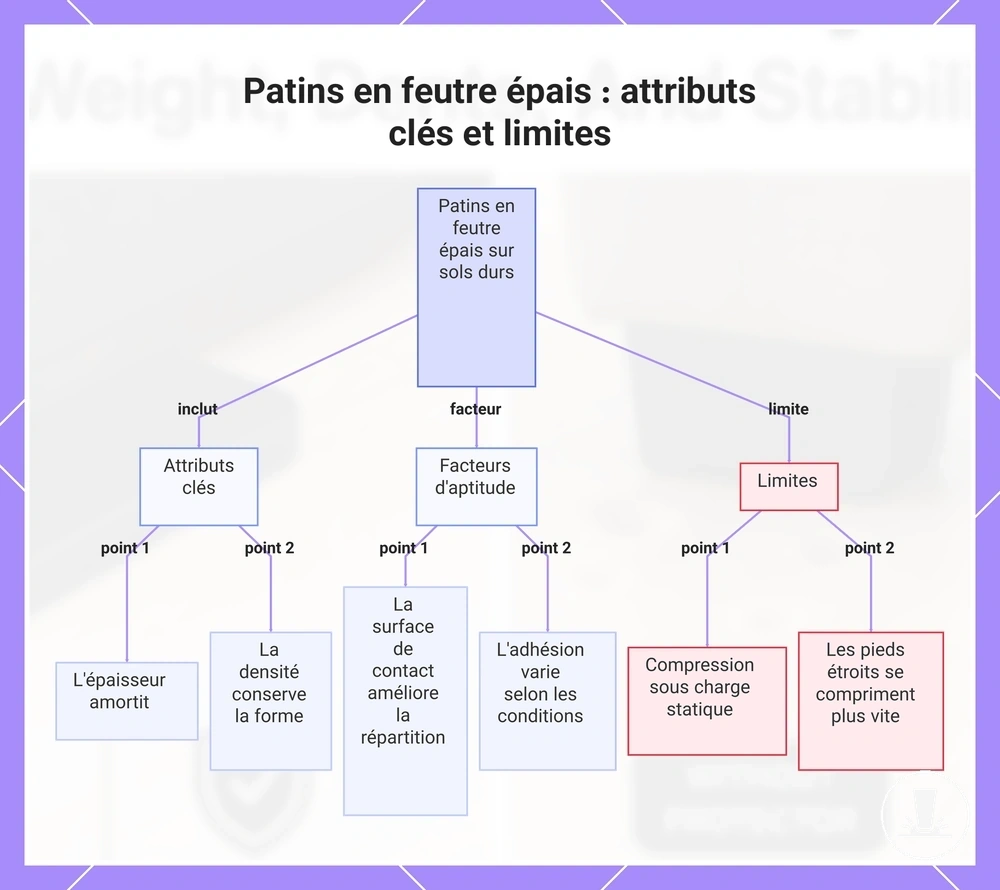 Patins en feutre épais : attributs clés et limites