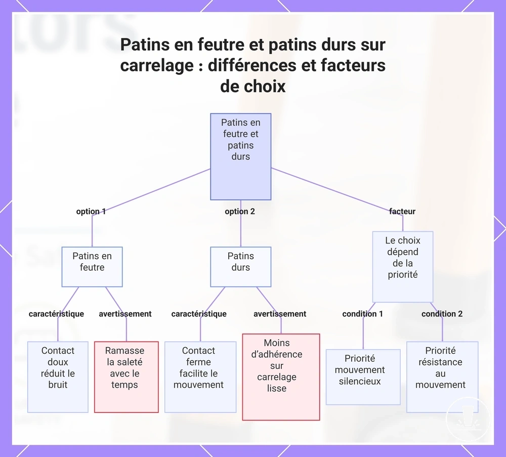 Patins en feutre et patins durs sur carrelage : différences et facteurs de choix