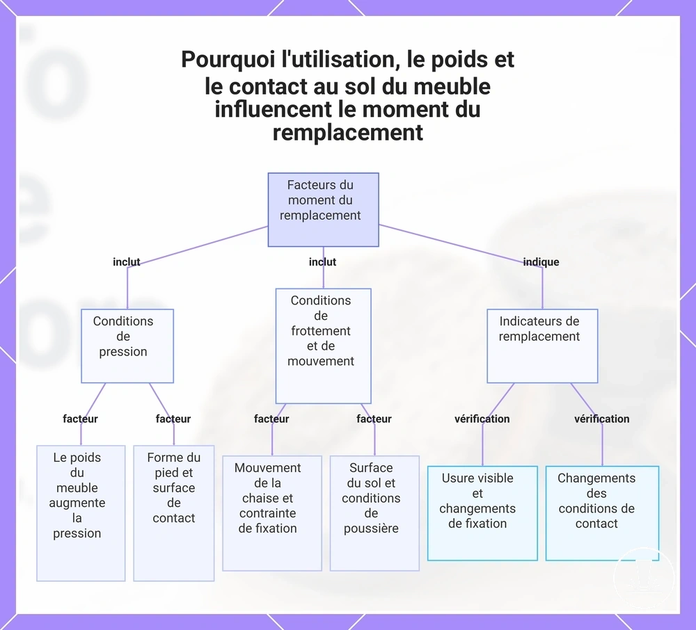 Pourquoi l'utilisation, le poids et le contact au sol du meuble influencent le moment du remplacement