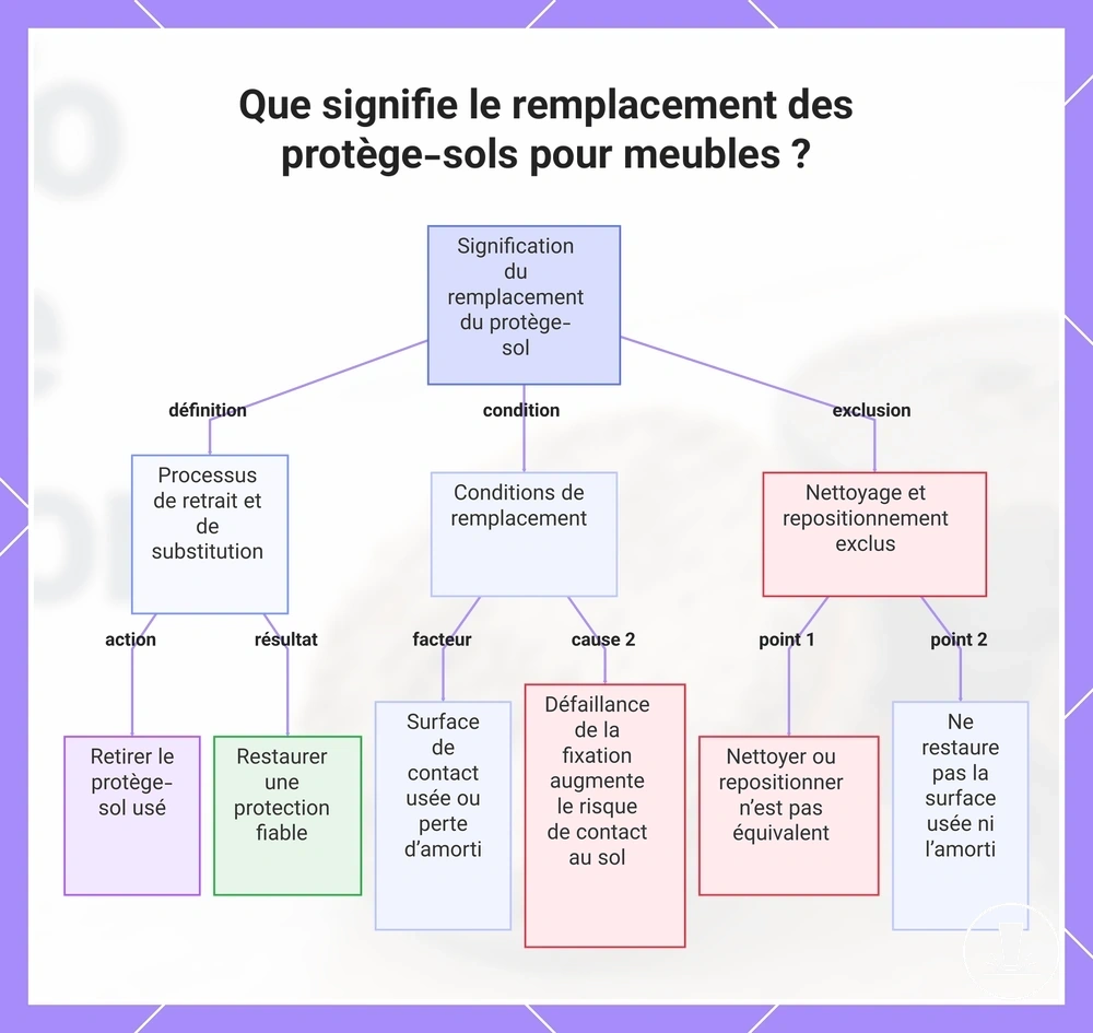 Que signifie le remplacement des protège-sols pour meubles ?