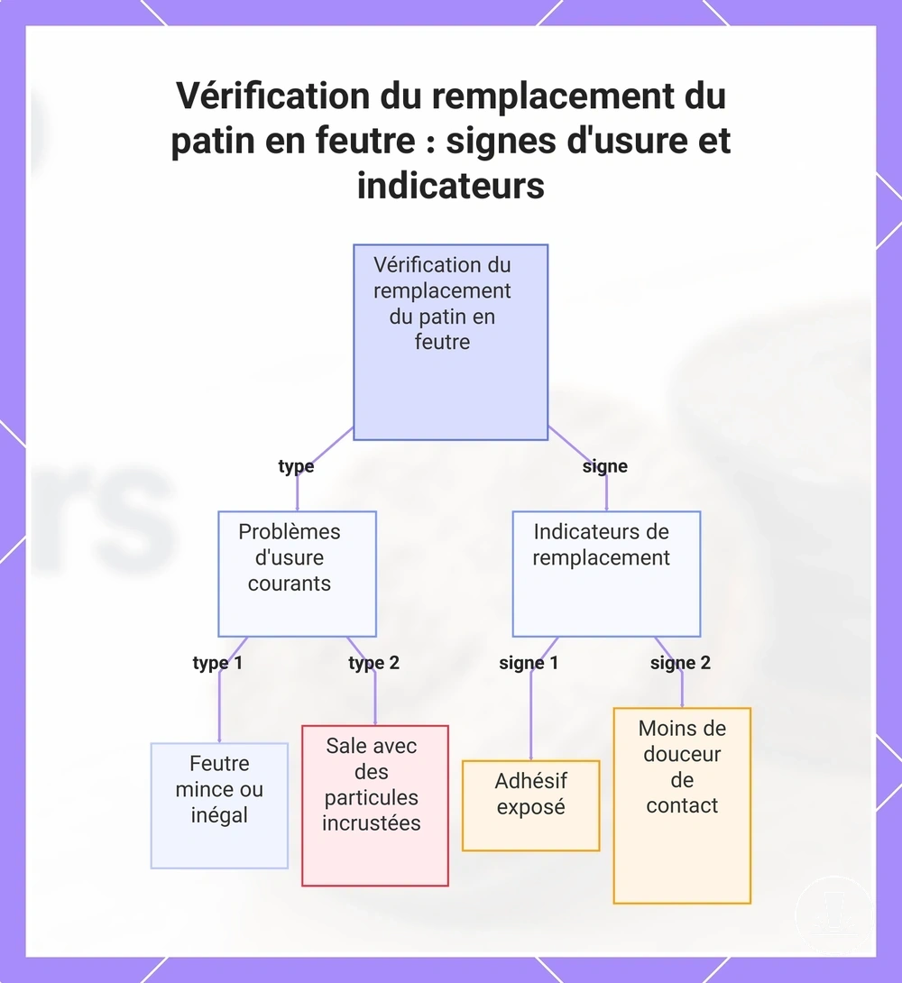 Vérification du remplacement du patin en feutre : signes d'usure et indicateurs