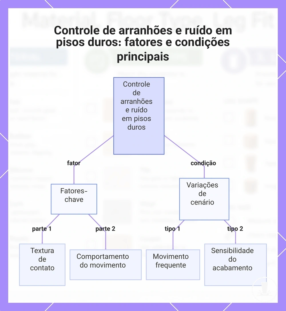 Controle de arranhões e ruído em pisos duros: fatores e condições principais
