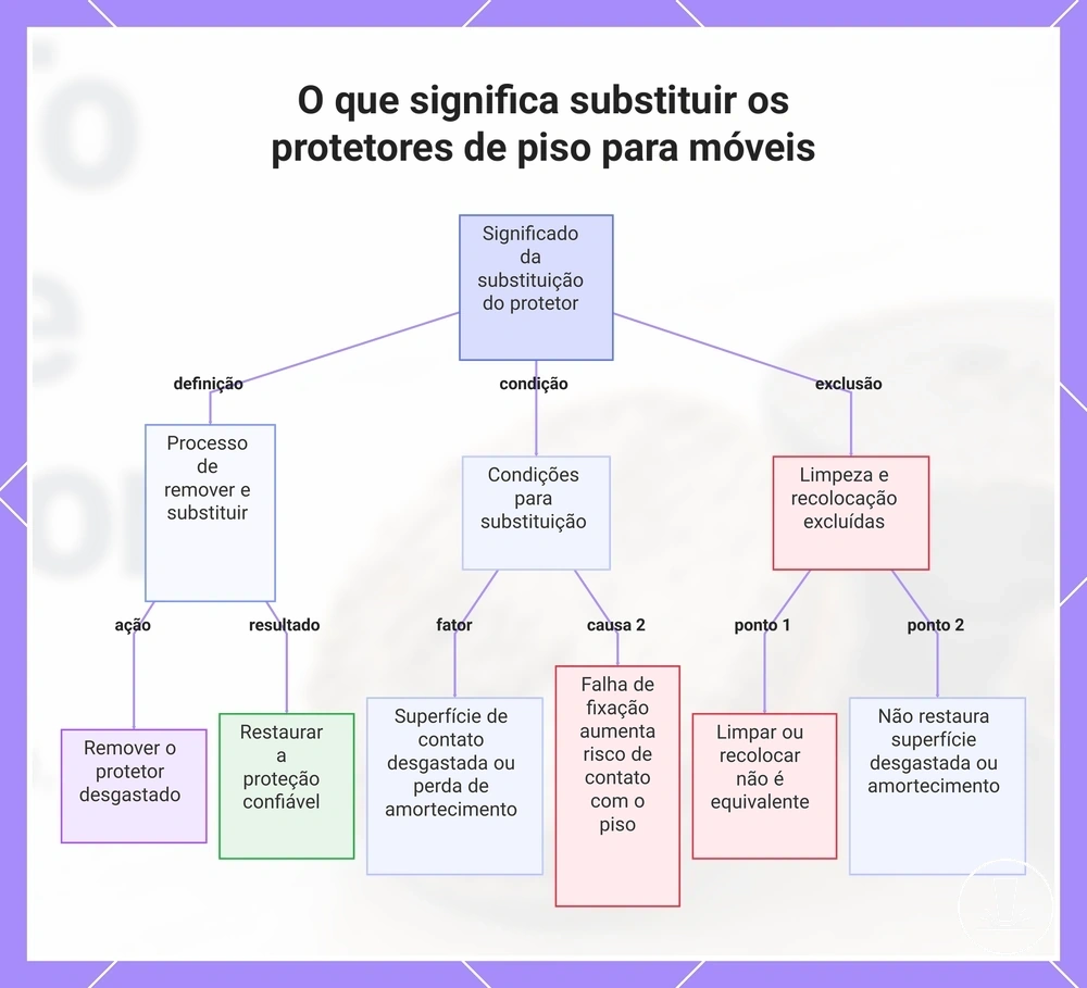O que significa substituir os protetores de piso para móveis