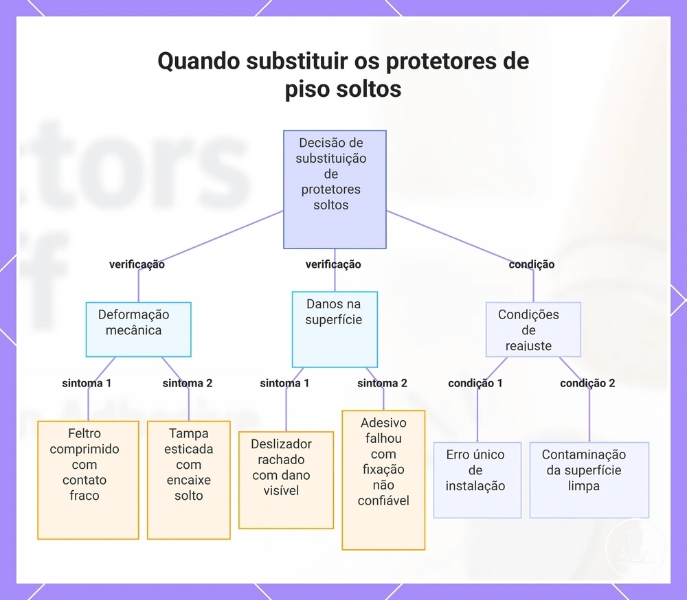 Quando substituir os protetores de piso soltos