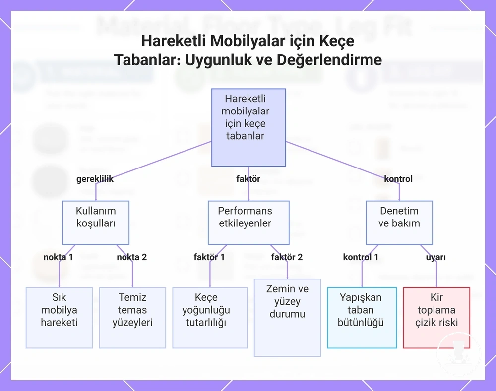 Hareketli Mobilyalar için Keçe Tabanlar: Uygunluk ve Değerlendirme