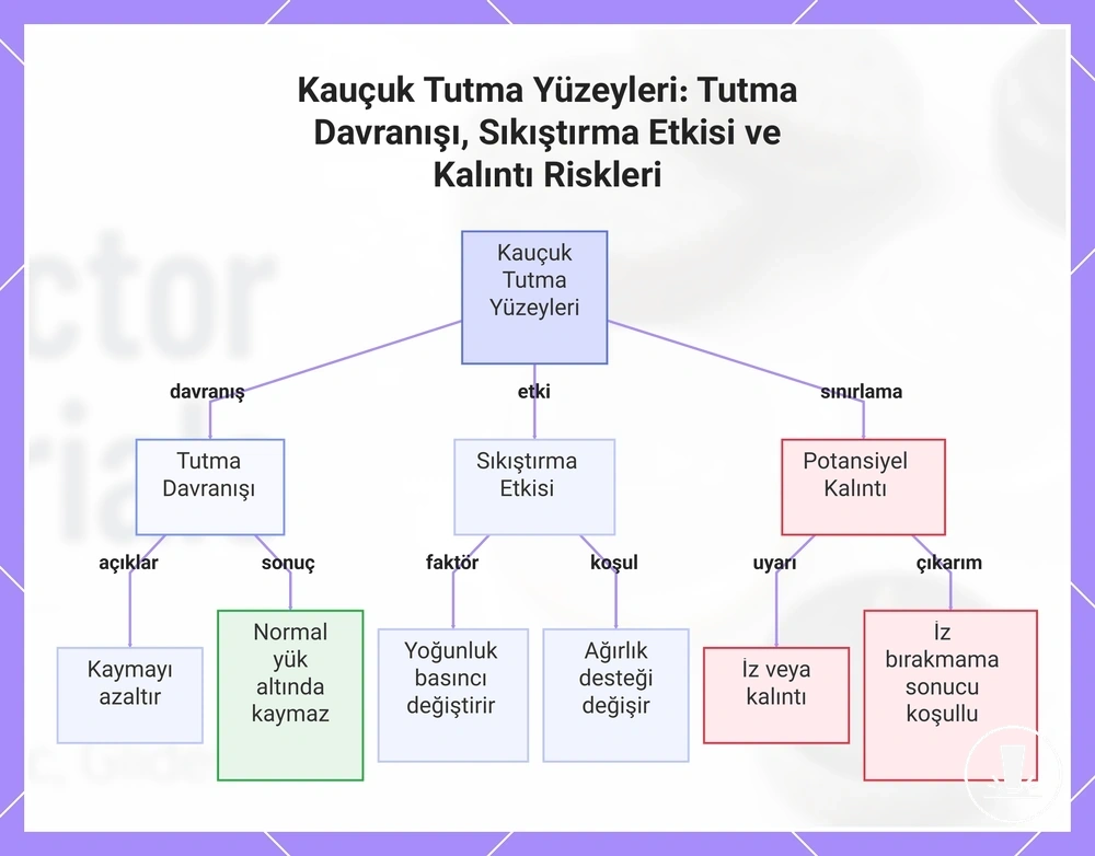 Kauçuk Tutma Yüzeyleri: Tutma Davranışı, Sıkıştırma Etkisi ve Kalıntı Riskleri