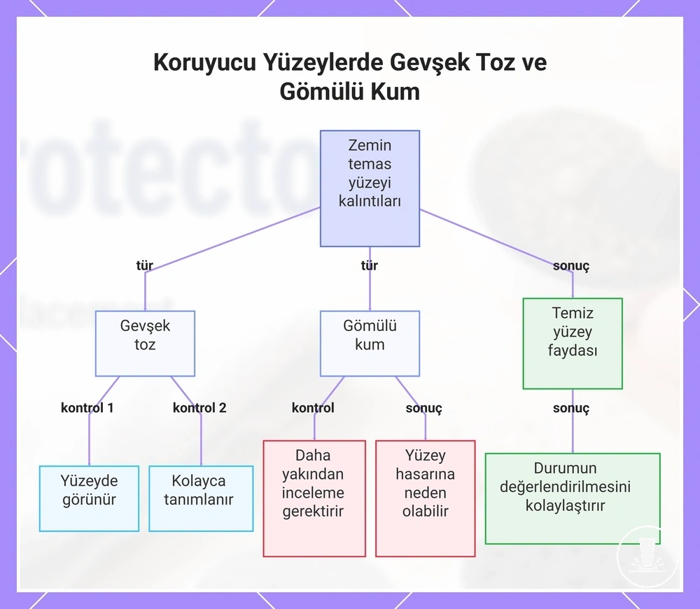 Koruyucu Yüzeylerde Gevşek Toz ve Gömülü Kum