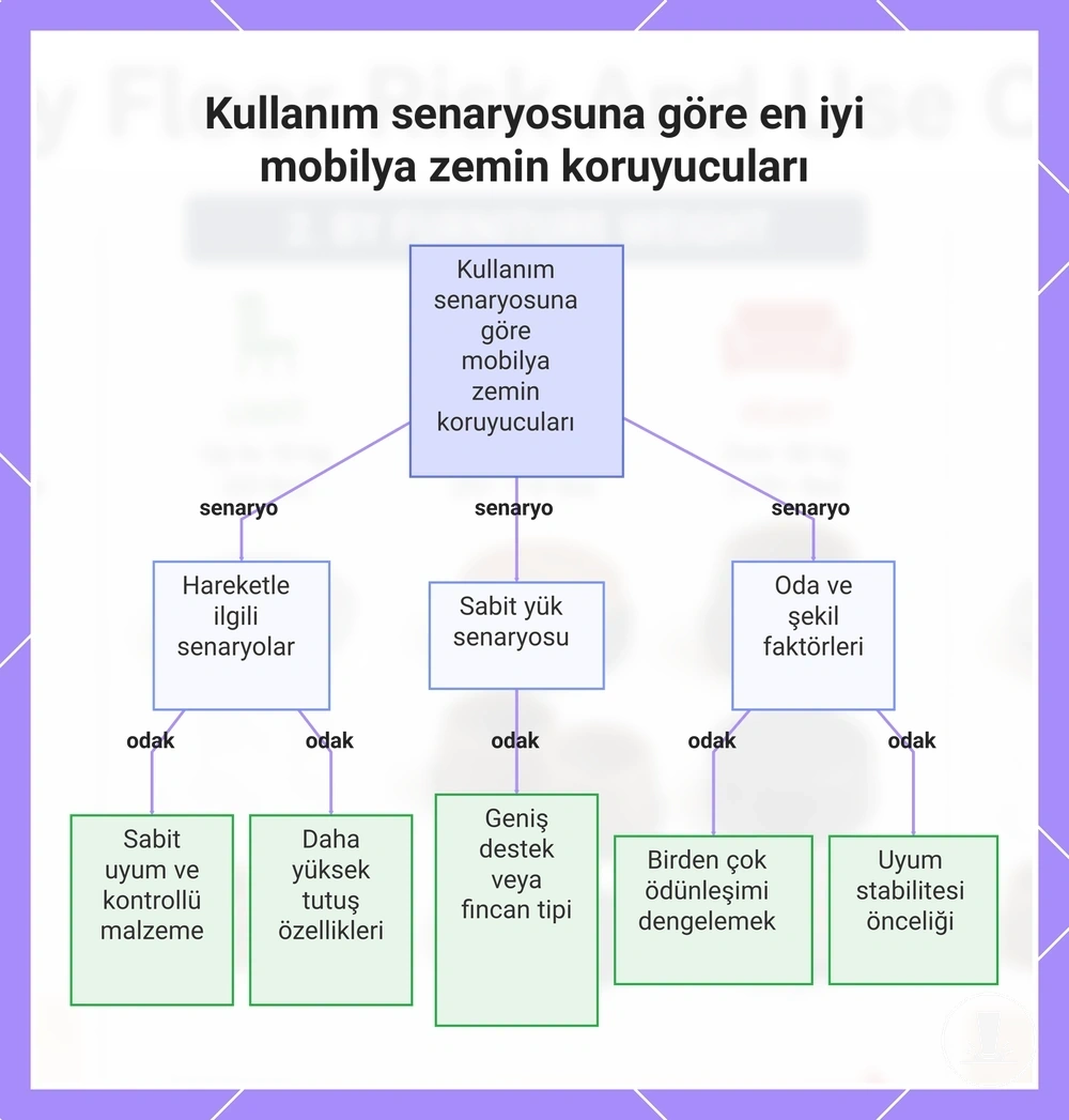 Kullanım senaryosuna göre en iyi mobilya zemin koruyucuları