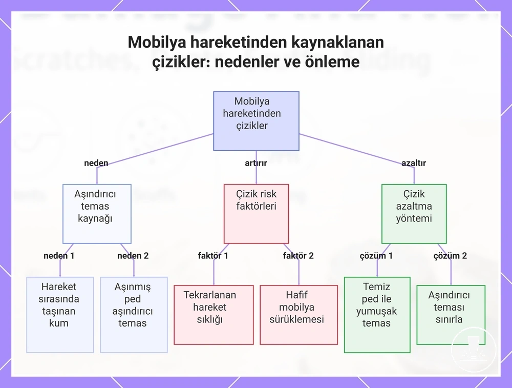 Mobilya hareketinden kaynaklanan çizikler: nedenler ve önleme