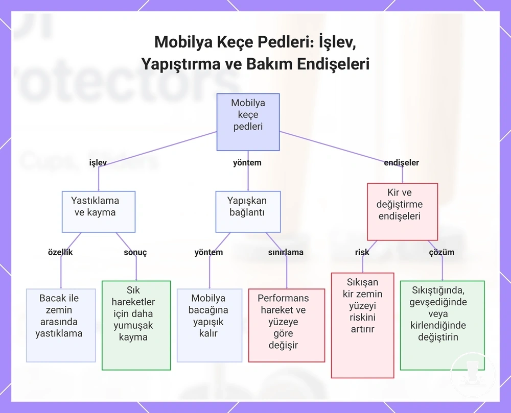 Mobilya Keçe Pedleri: İşlev, Yapıştırma ve Bakım Endişeleri