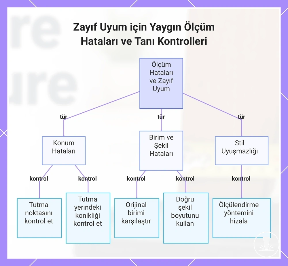 Zayıf Uyum için Yaygın Ölçüm Hataları ve Tanı Kontrolleri