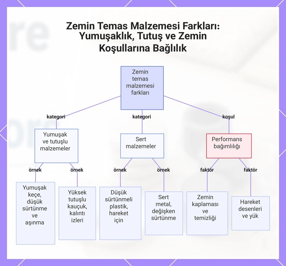 Zemin Temas Malzemesi Farkları: Yumuşaklık, Tutuş ve Zemin Koşullarına Bağlılık