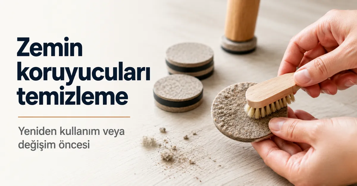 Yeniden kullanım veya değişim öncesinde mobilya zemin koruyucularındaki toz ve kirin temizlenmesi.
